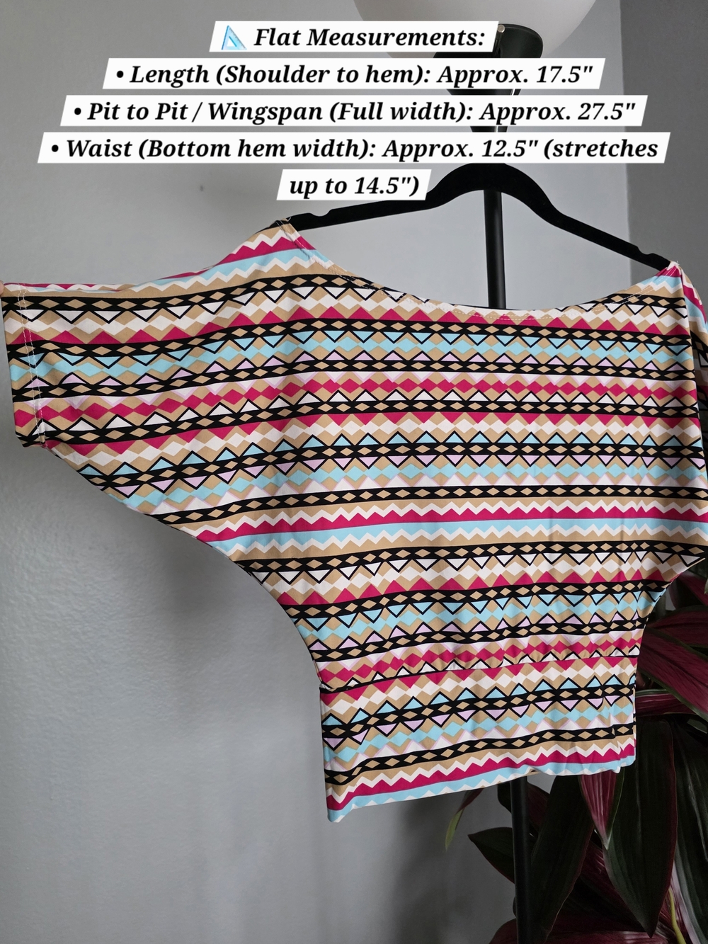 Off-Shoulder Geometric Stripe Crop Top in Pink, Aqua & Cream - Picture 4 of 6